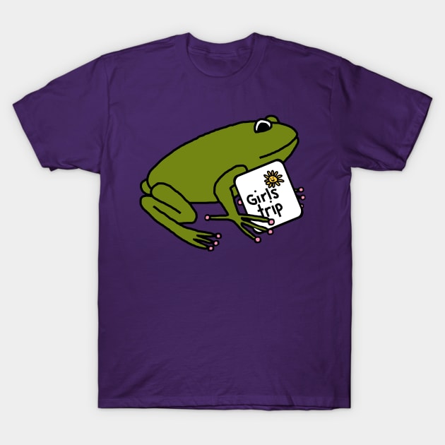 Green Frog goes on Girls Trip T-Shirt by ellenhenryart